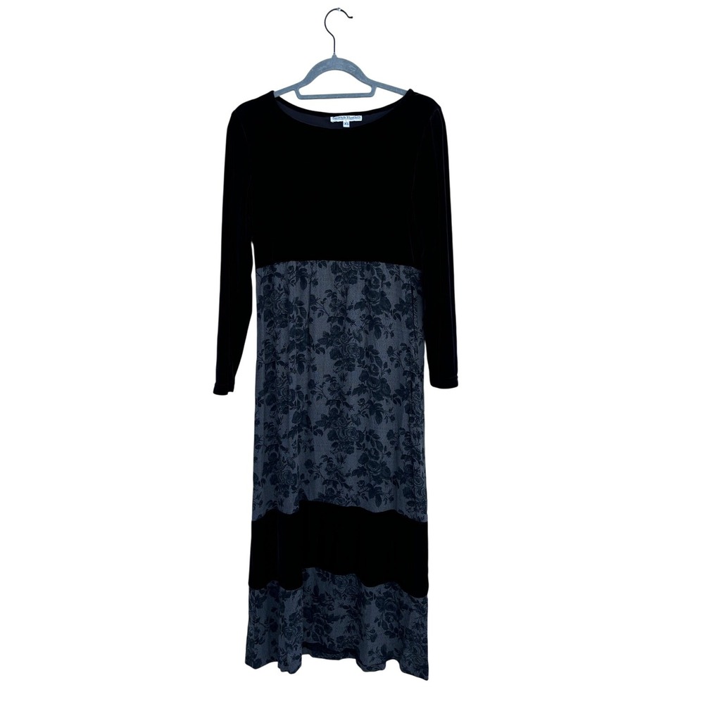 Vintage Smith & Hawken Black Maxi Oversize Dress,‎ Sz XS